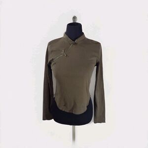 Vintage Reference Point Top Chinese Style Sexy Y2K Large Green Free Shipping!